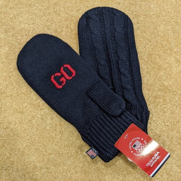 NWT Team USA Apparel GO USA Olympics Navy Mittens - Picture 3 of 6